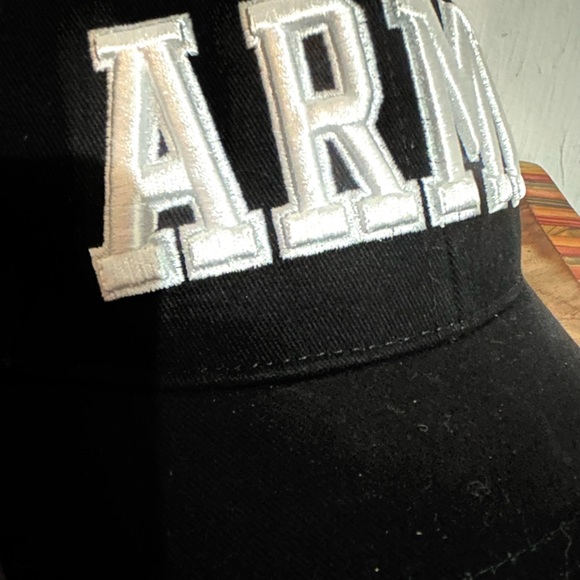 ARMY HAT BLACK HAT WITH WHITE 3D LETTERS - Picture 5 of 8